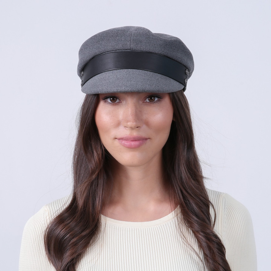 Кепка-картуз жіноча кашемір сіра МАРГО 920-255, фото 4