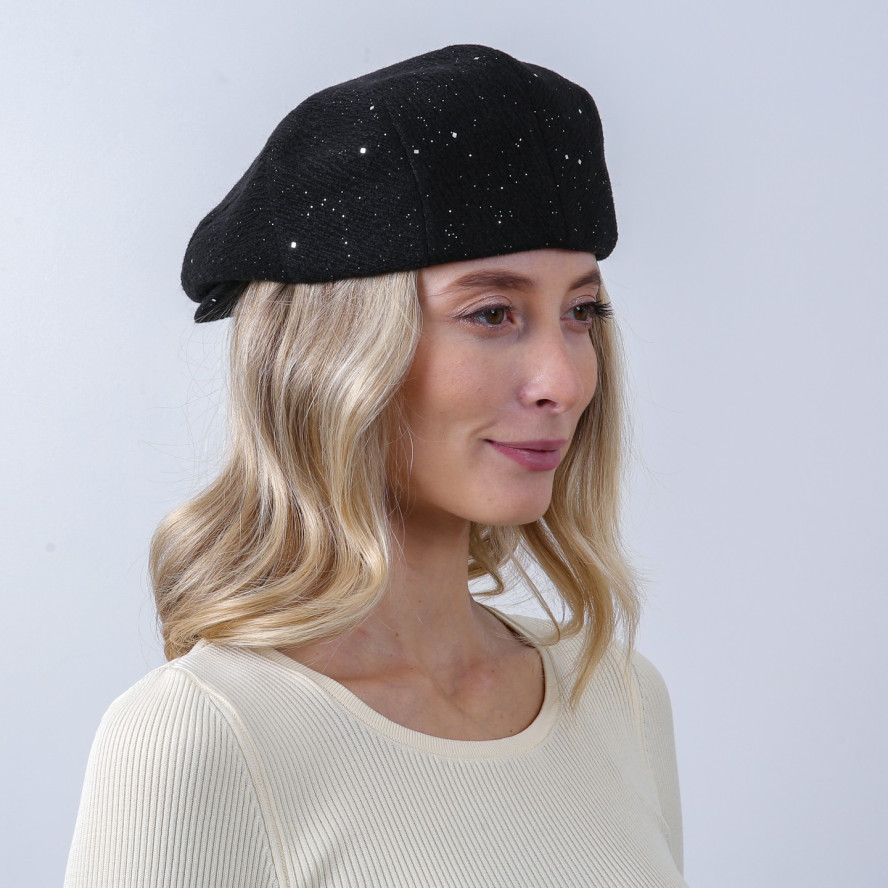 Кепка-реглан жіноча вовна чорна ОЛЕКСА 925-434, фото 6