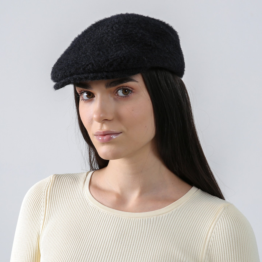 Кепка-реглан жіноча ангора чорна ОЛЕКСА 938-144, фото 4