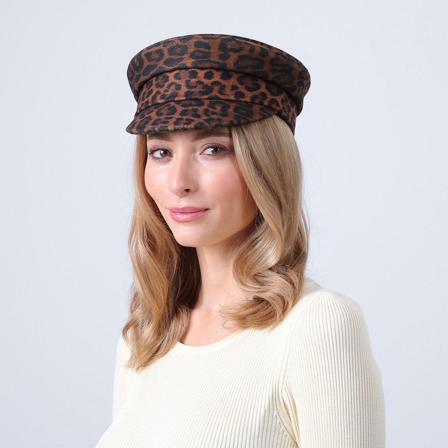 Кепка-картуз жіноча кашемір леопард ФІБС 967-595, фото 4