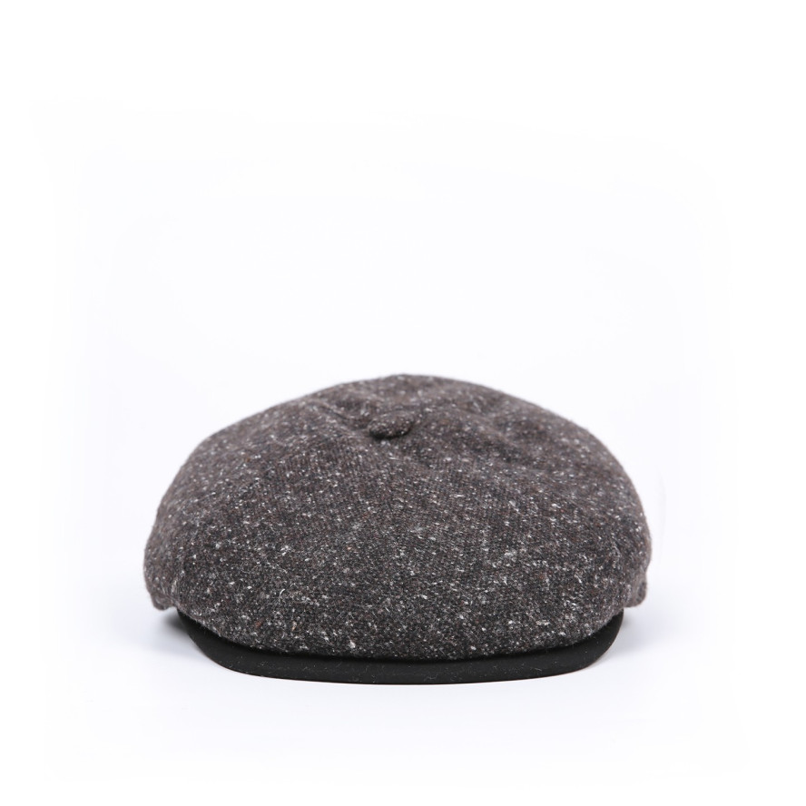 Кепка-шестиклинка с ушками мужская шерсть серо-коричневая ЛЕОНИД 985-308, фото 2