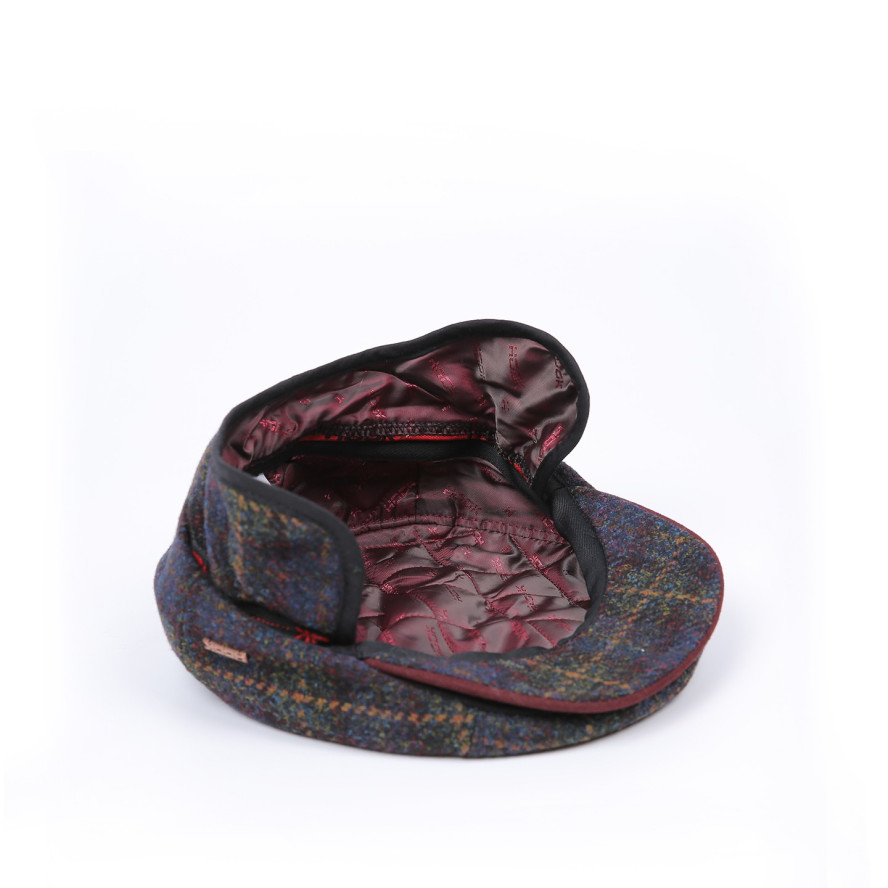 Кепка-шестиклинка з вушками чоловіча вовна синьо-бордова ЛЕОНІД 985-346, фото 3