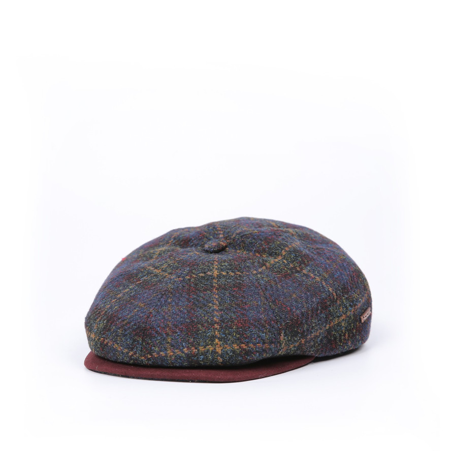 Кепка-шестиклинка з вушками чоловіча вовна синьо-бордова ЛЕОНІД 985-346, фото 1
