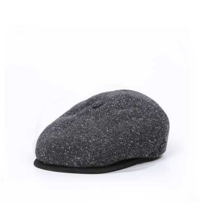 Кепка-шестиклинка з вушками чоловіча вовна чорна ЛЕОНІД 985-445 Кепка-шестиклинка з вушками чоловіча вовна чорна ЛЕОНІД 985-445