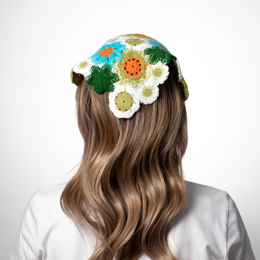 Косинка жіноча в'язана поліестер зелена МАНЕ 444-607, фото 6