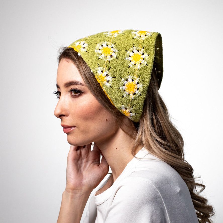 Косинка жіноча в'язана поліестер зелена САМЕР 444-638, фото 4