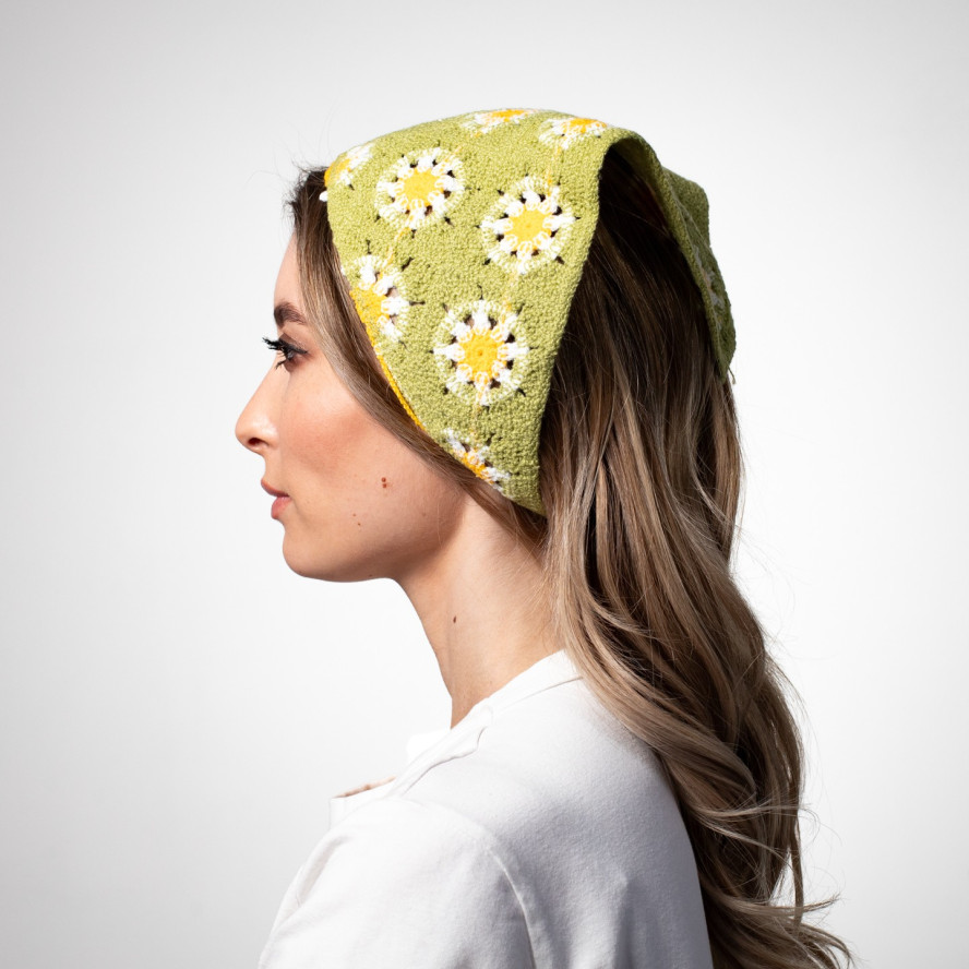 Косинка жіноча в'язана поліестер зелена САМЕР 444-638, фото 5