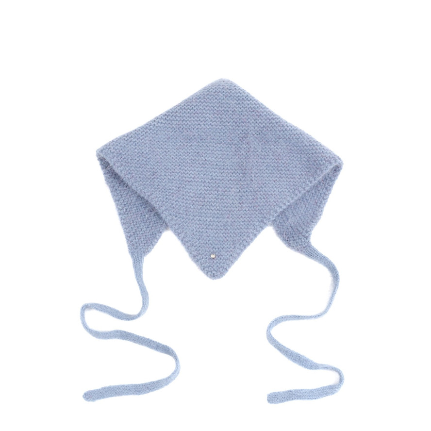 Косынка женская вязаная ангора синяя АИША 592-865, фото 1