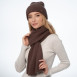 Набір шапка біні + шарф жіночий вовна коричневий GEORGE 694-898, фото 3