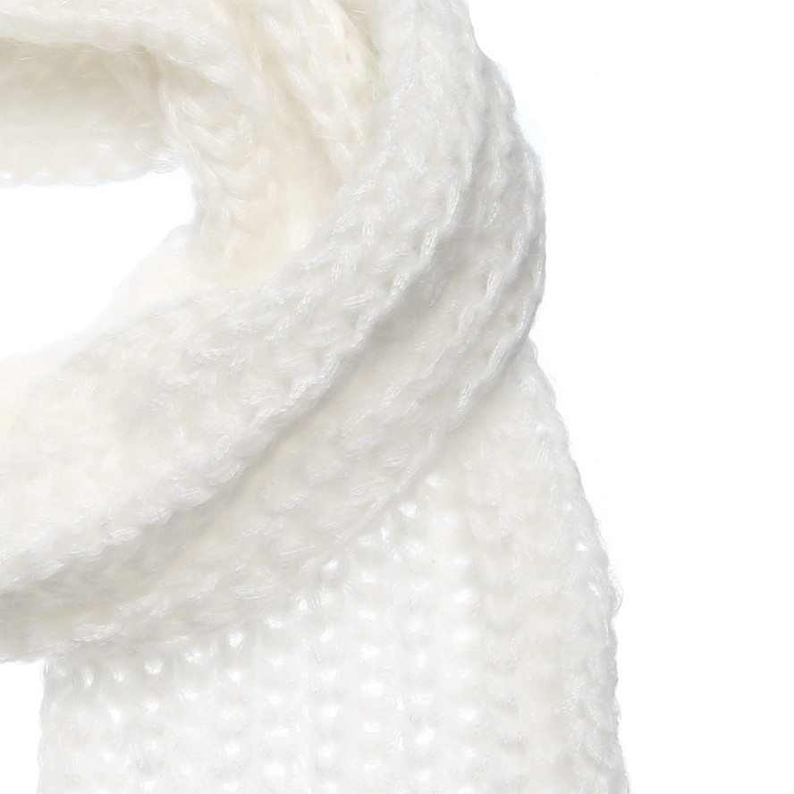 Набор шапка по голове + шарф женский шерсть белый GWINNETT 032-453, фото 3