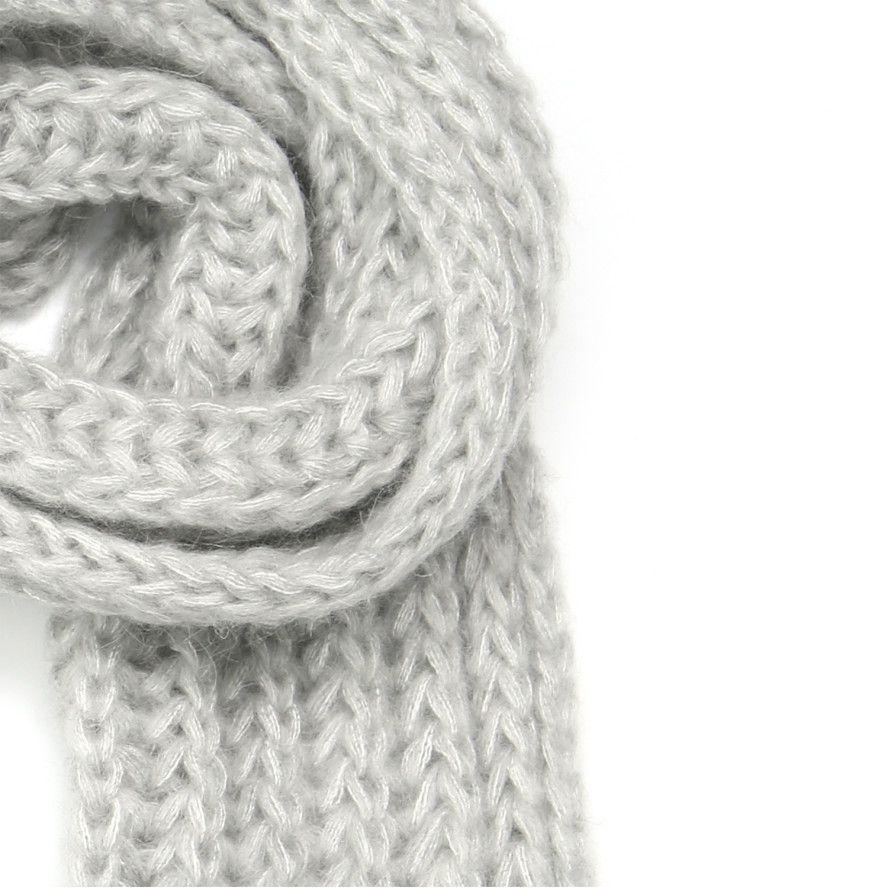 Набор шапка по голове + шарф женский шерсть серый GWINNETT 032-460, фото 3