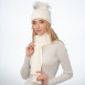 Набор шапка с помпоном + шарф женский шерсть с люрексом белый LILY 239-166, фото 5