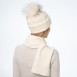Набор шапка с помпоном + шарф женский шерсть с люрексом белый LILY 239-166, фото 6