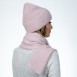 Набір шапка біні + шарф жіночий вовна рожевий GEORGE 567-108, фото 6