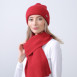 Набір шапка біні + шарф жіночий вовна червоний GEORGE 598-690, фото 4