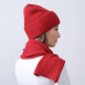 Набір шапка біні + шарф жіночий вовна червоний GEORGE 598-690, фото 5