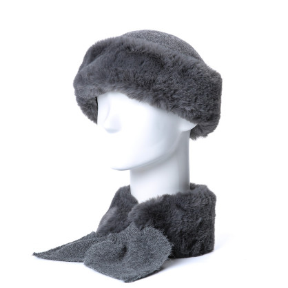 Набір шапка кубанка + шарф жіночий штучне хутро сірий ЕМІ 892-699 Набір шапка кубанка + шарф жіночий штучне хутро сірий ЕМІ 892-699