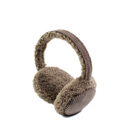 Хутряні навушники жіночі штучне хутро каракуль з вельветом бежеві ВЕЛЕС 554-214 Хутряні навушники жіночі штучне хутро каракуль з вельветом бежеві ВЕЛЕС 554-214