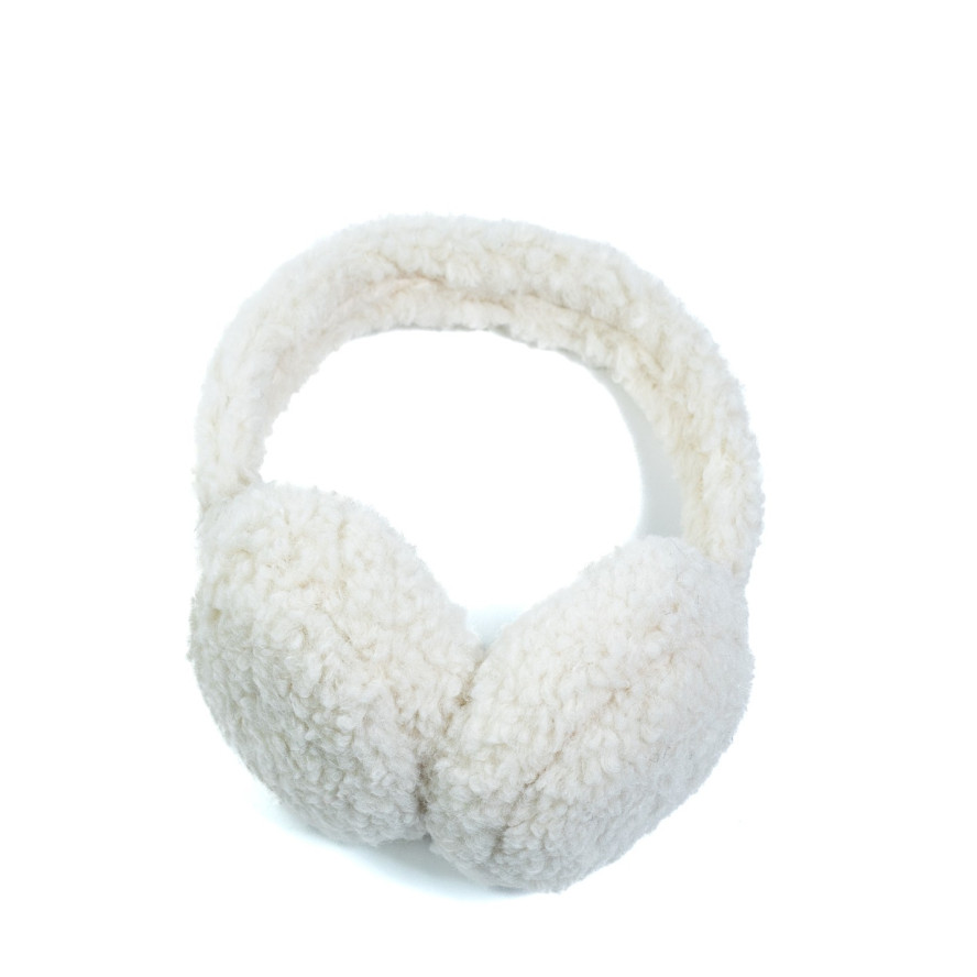 Хутряні навушники жіночі штучне хутро білі баранчик ЕЛАНА 565-227, фото 3