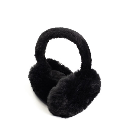 Хутряні навушники жіночі штучне хутро кролик чорні НІЛАЙ 565-272