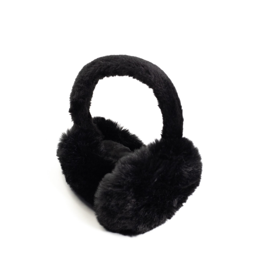 Хутряні навушники жіночі штучне хутро кролик чорні НІЛАЙ 565-272, фото 1