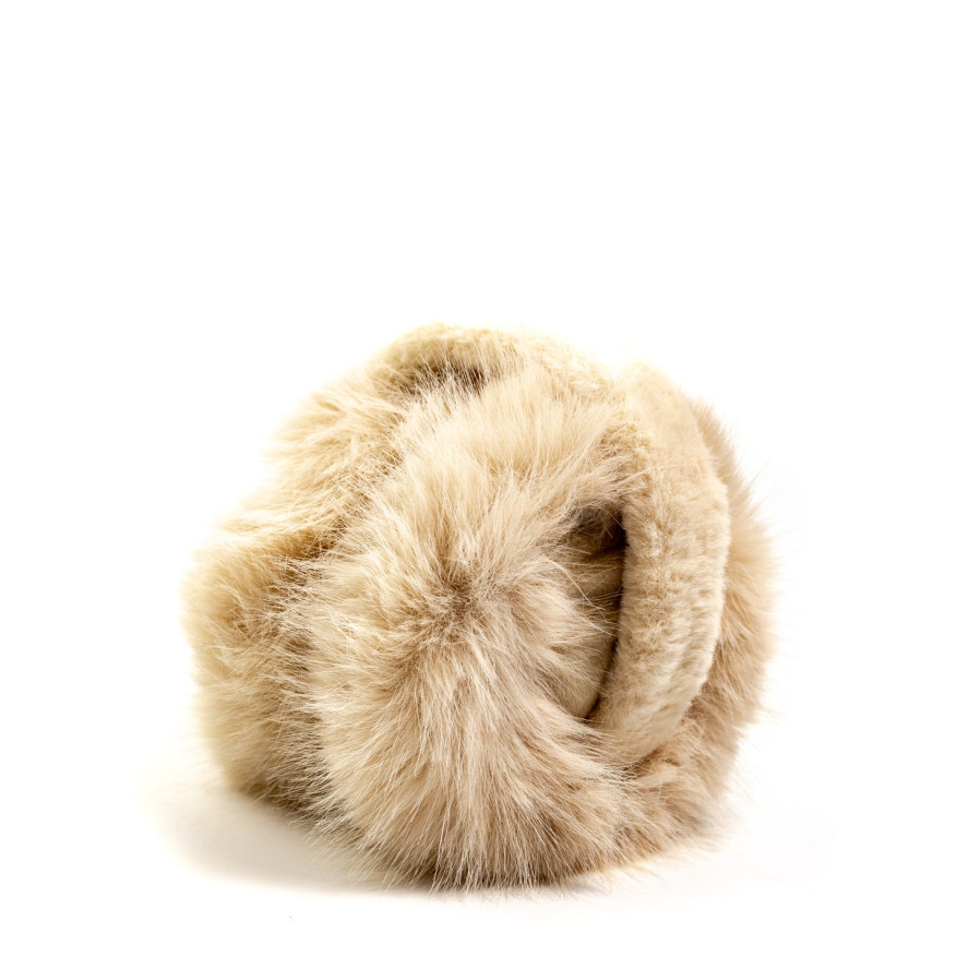 Хутряні навушники жіночі штучне хутро песець бежеві АВЕЛЬ 565-289, фото 2