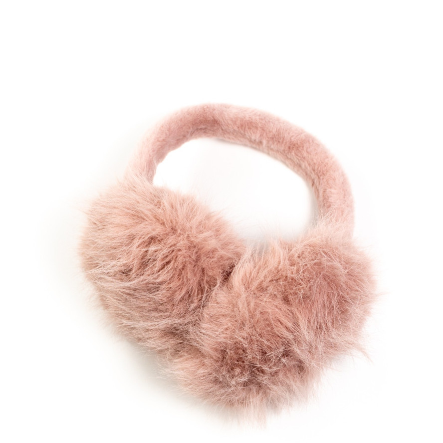Хутряні навушники жіночі штучне хутро песець рожеві АВЕЛЬ 565-296, фото 3