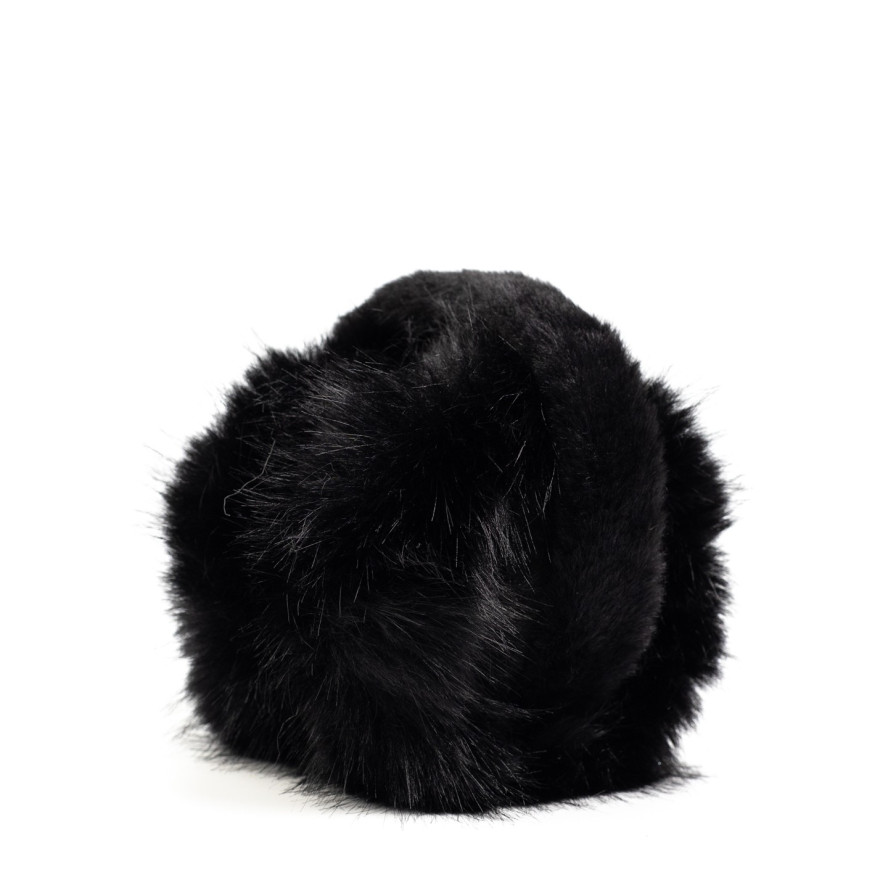 Хутряні навушники жіночі штучне хутро песець чорні АВЕЛЬ 565-302, фото 2