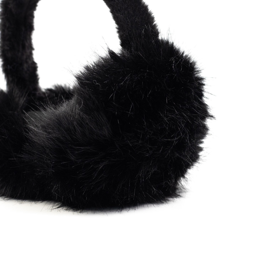 Хутряні навушники жіночі штучне хутро песець чорні АВЕЛЬ 565-302, фото 4