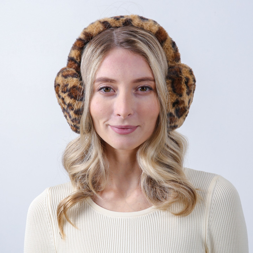 Хутряні навушники жіночі штучне хутро леопард ЛЕВУСЬ 929-647, фото 5