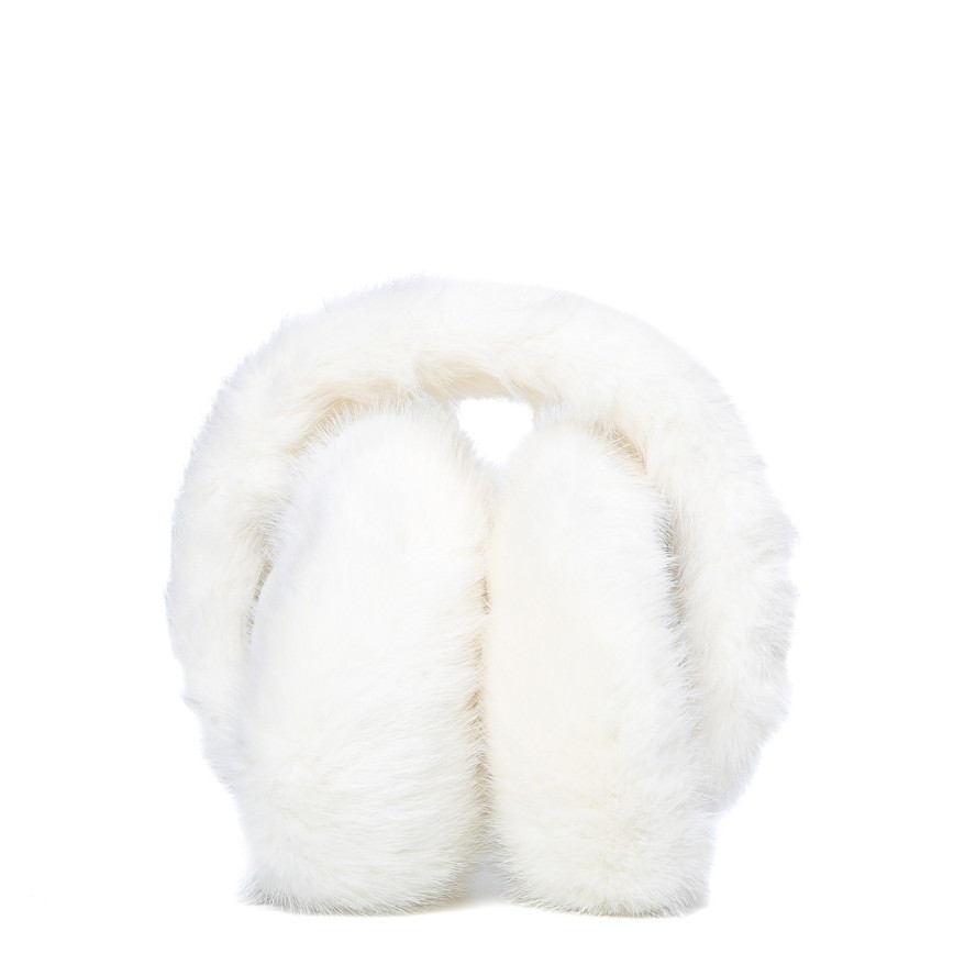 Хутряні навушники жіночі штучне хутро норка білі МІНК 929-678, фото 3