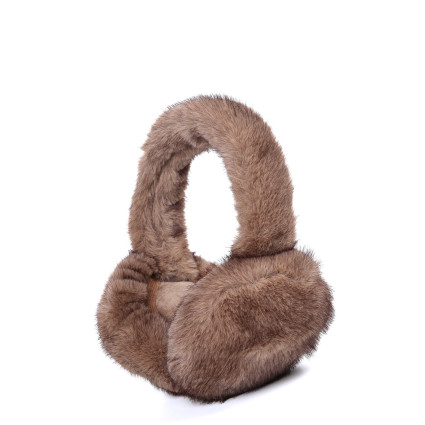 Хутряні навушники жіночі штучне хутро норка коричневі МІНК 929-685