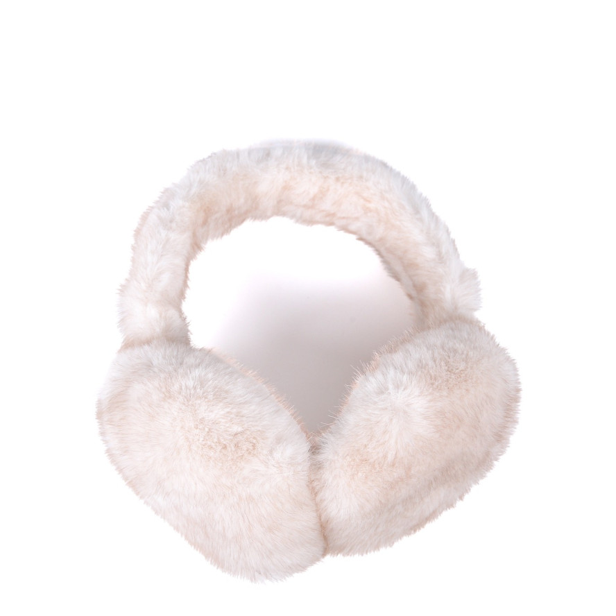 Хутряні навушники жіночі штучне хутро норка молочні МІНК 929-692, фото 2