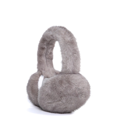 Хутряні навушники жіночі штучне хутро норка сірі МІНК 929-708 Хутряні навушники жіночі штучне хутро норка сірі МІНК 929-708