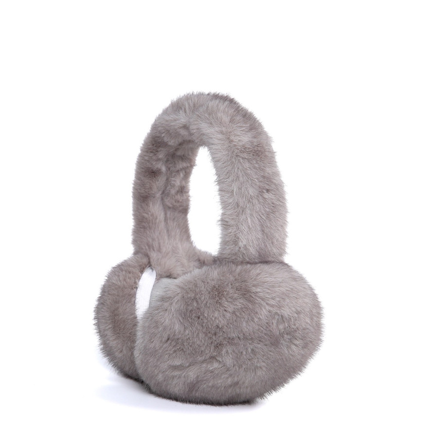 Хутряні навушники жіночі штучне хутро норка сірі МІНК 929-708, фото 1