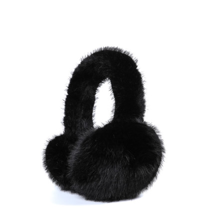 Меховые наушники женские искусственный мех норка черные МИНК 929-715 Меховые наушники женские искусственный мех норка черные МИНК 929-715