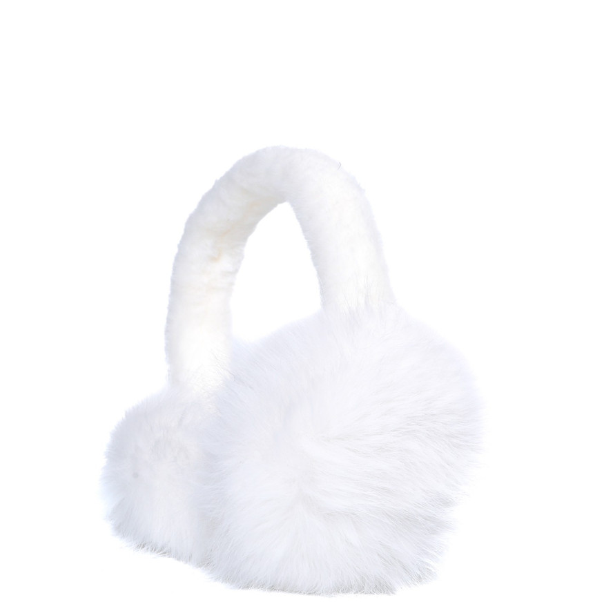 Хутряні навушники жіночі штучне хутро песець білі АВЕЛЬ 929-722, фото 1