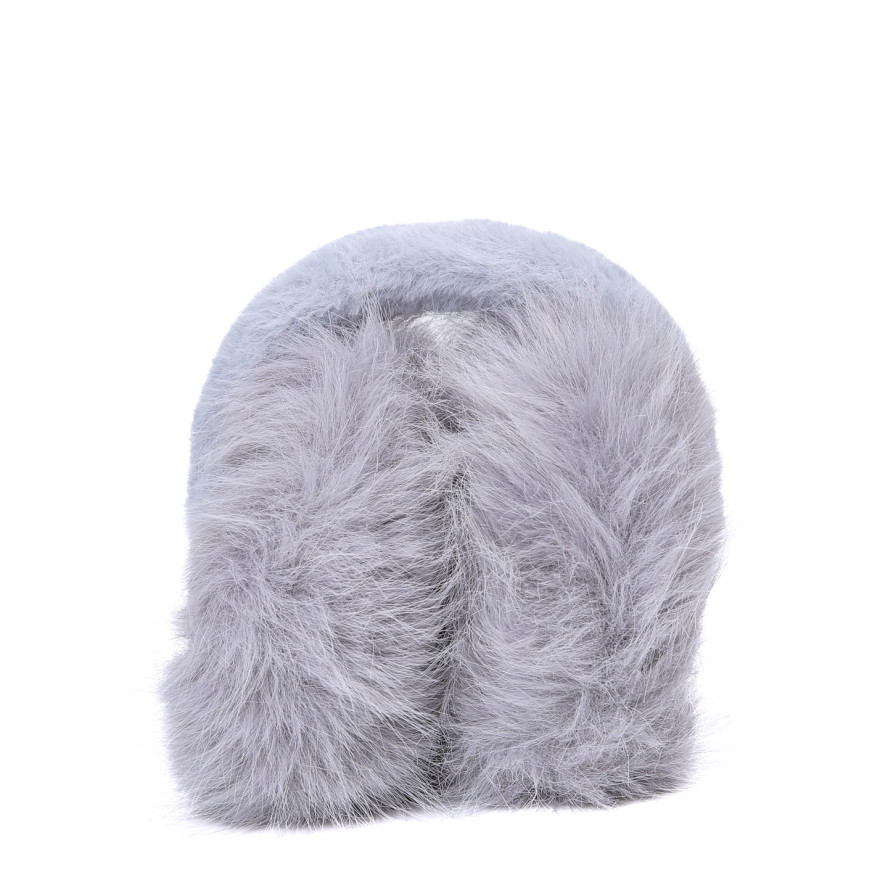 Хутряні навушники жіночі штучне хутро песець сірі АВЕЛЬ 929-739, фото 3