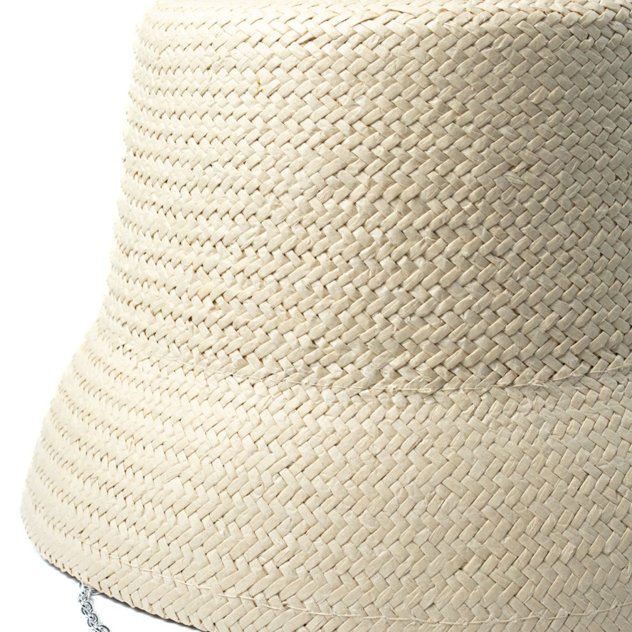 Панама жіноча з ланцюжком папір бежева ВІЛЕНА 444-546, фото 3