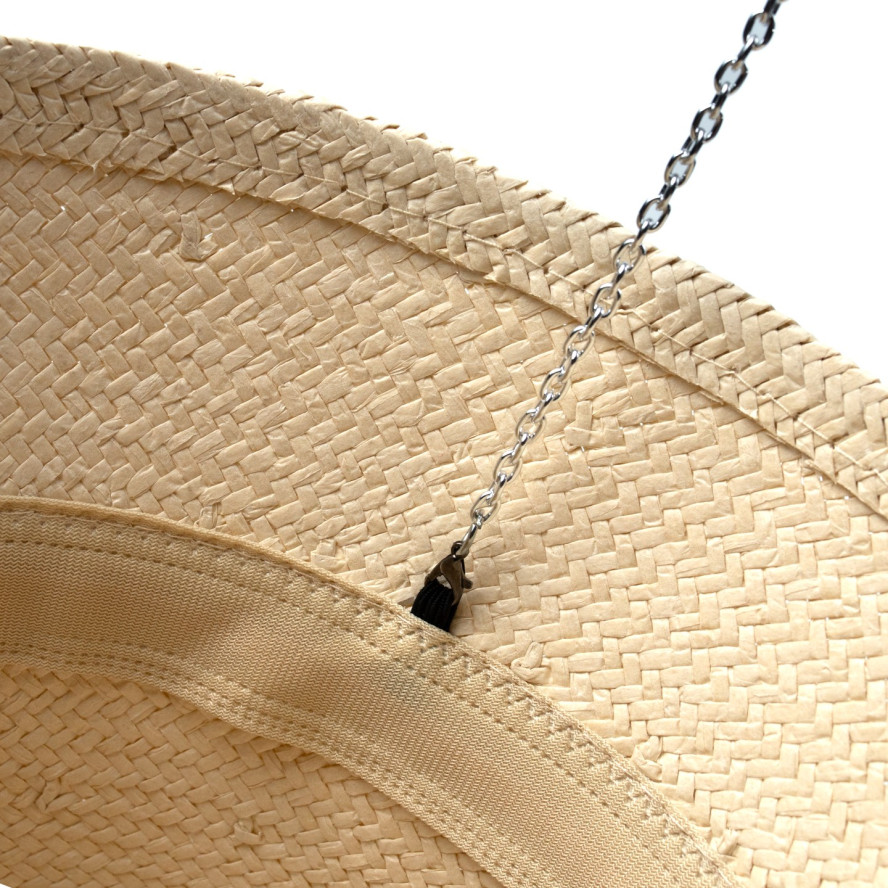 Панама жіноча з ланцюжком папір бежева ВІЛЕНА 444-546, фото 4