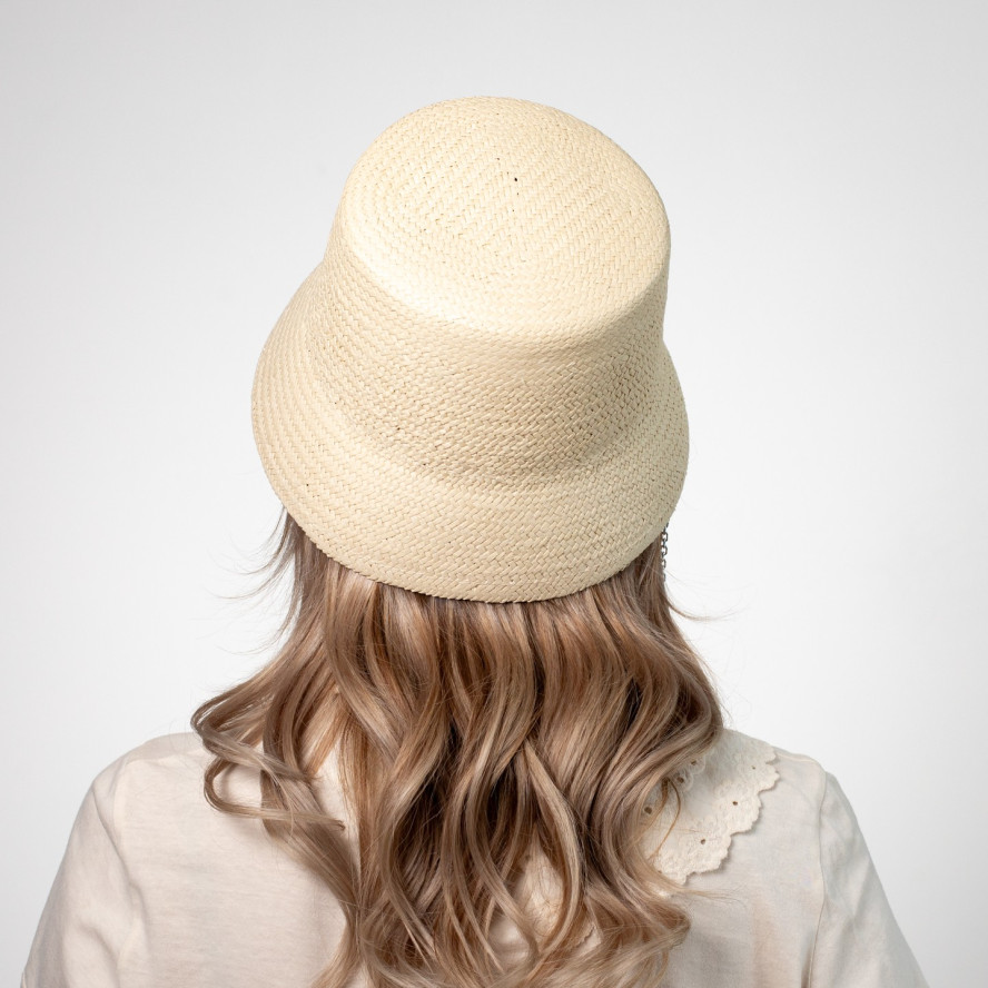 Панама жіноча з ланцюжком папір бежева ВІЛЕНА 444-546, фото 9