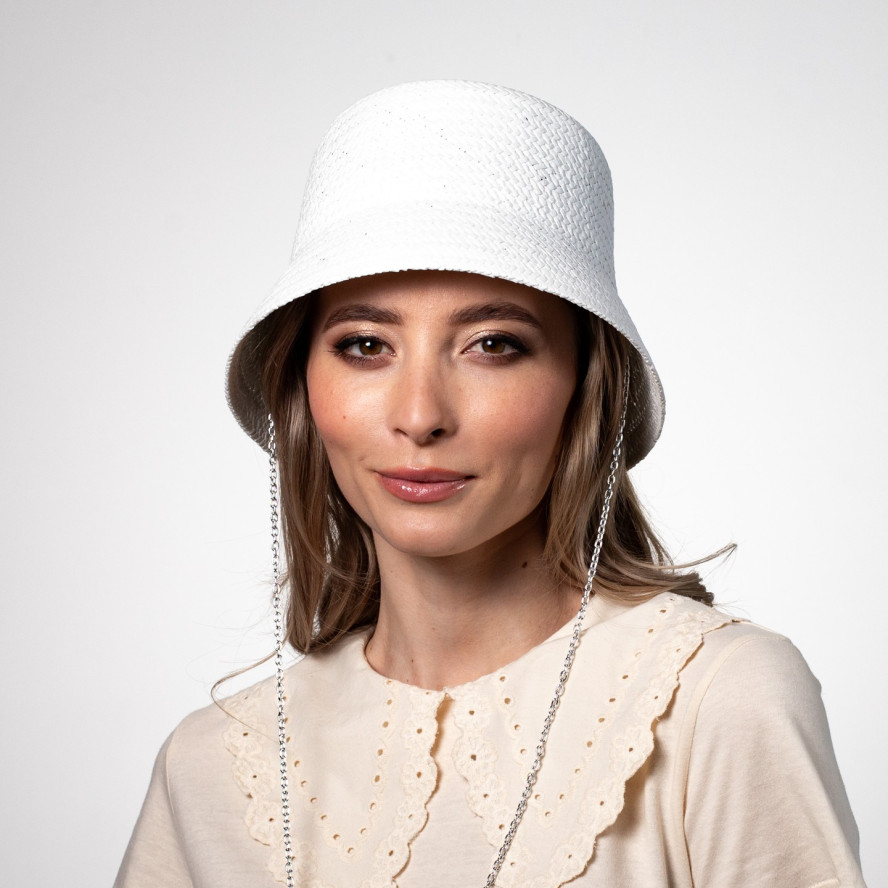 Панама жіноча з ланцюжком папір біла ВІЛЕНА 444-560, фото 6