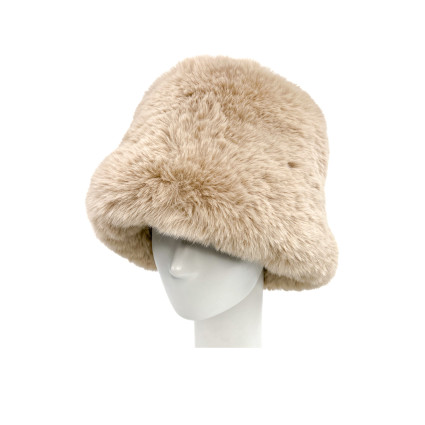 Панама женская односторонняя искусственный мех песец бежевая САЛЬМА 640-924