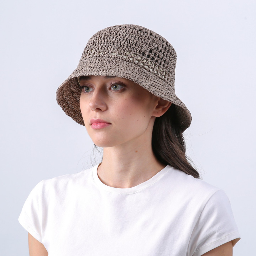 Панама жіноча в'язана целюлоза коричнева ЛІЄНЦ 819-825, фото 3