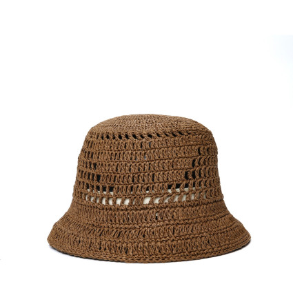 Панама женская вязаная целлюлоза коричневая ЛИЕНЦ 819-863 Панама женская вязаная целлюлоза коричневая ЛИЕНЦ 819-863