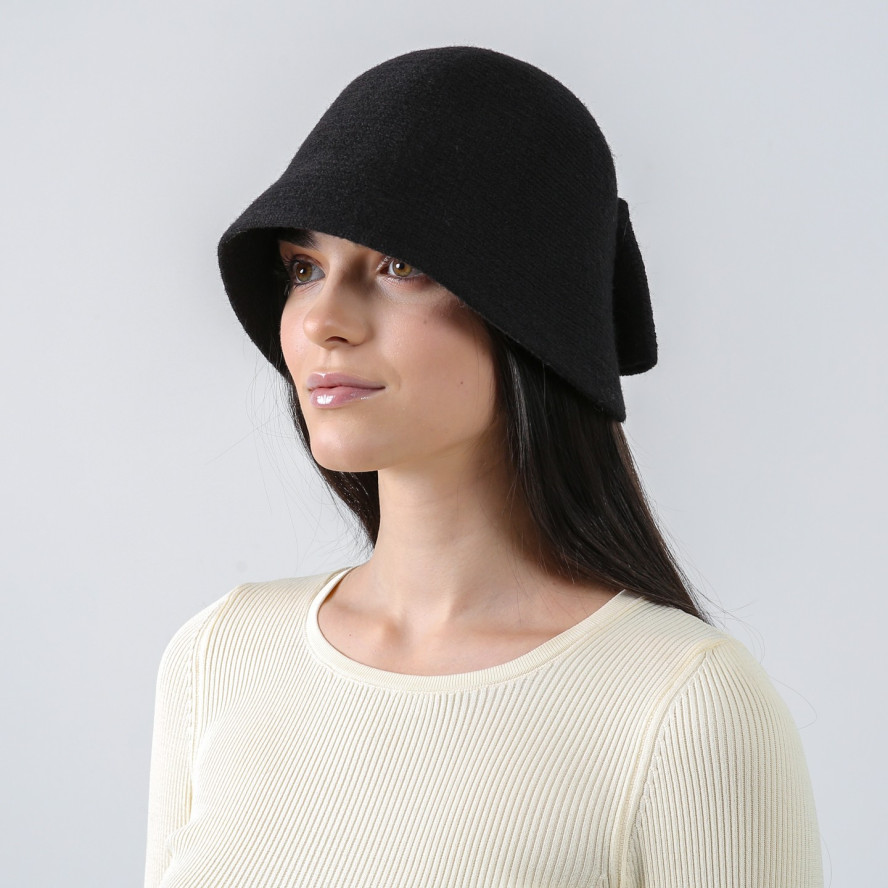 Панама жіноча в'язана вовна чорна НІКО 952-218, фото 4