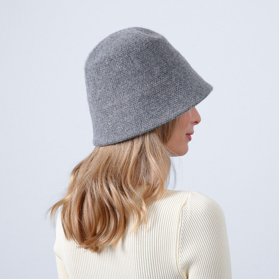 Панама жіноча в'язана вовна сіра СЕЛІН 996-113, фото 4