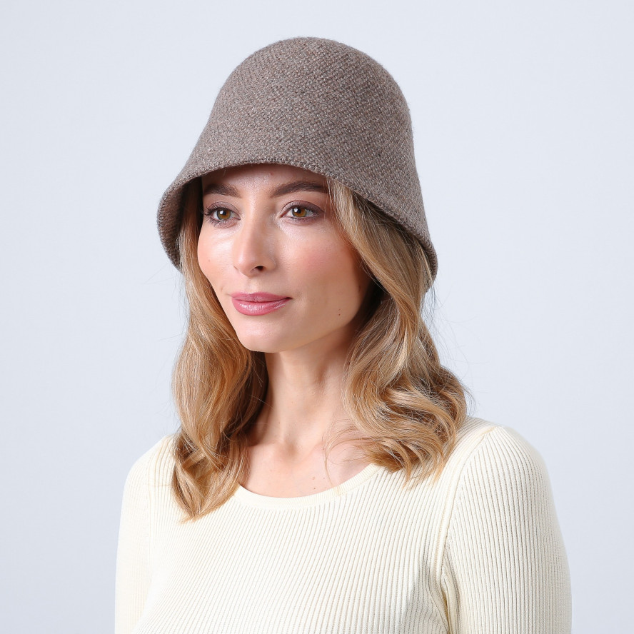 Панама жіноча в'язана вовна бежева СЕЛІН 996-144, фото 3