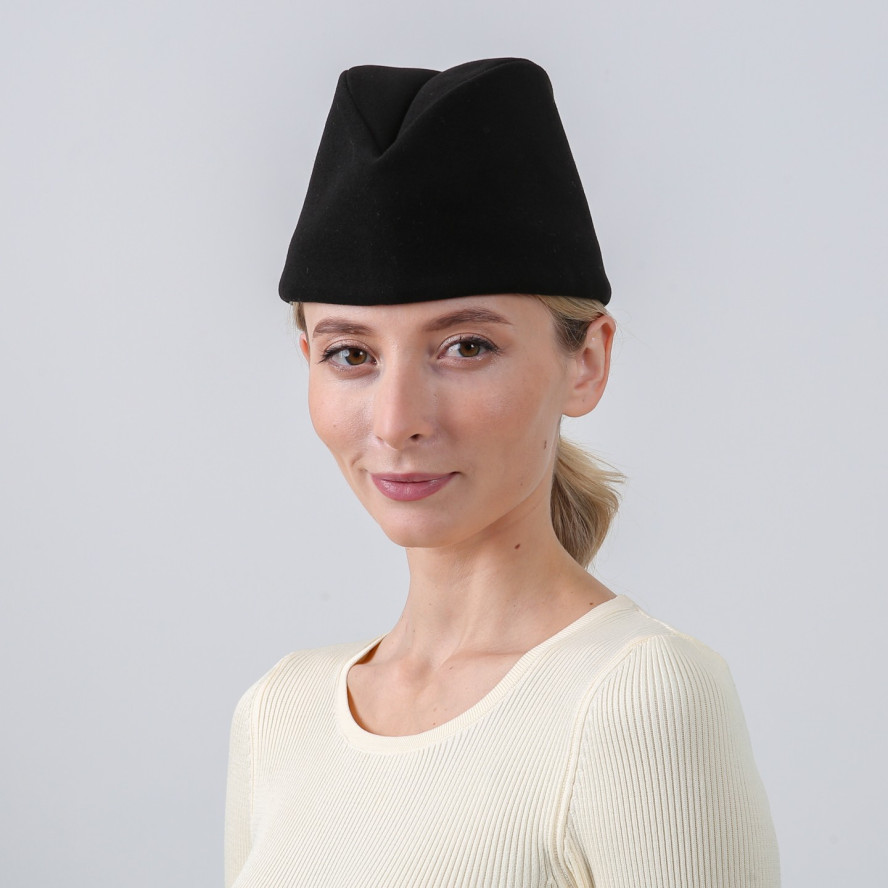 Пилотка женская шерсть черная ВИКТОРИЯ 932-517, фото 3