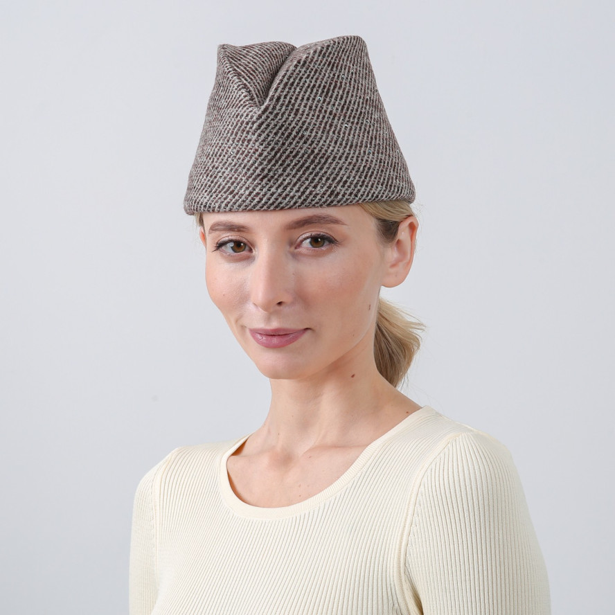 Пилотка женская шерсть коричневая ВИКТОРИЯ 932-524, фото 3